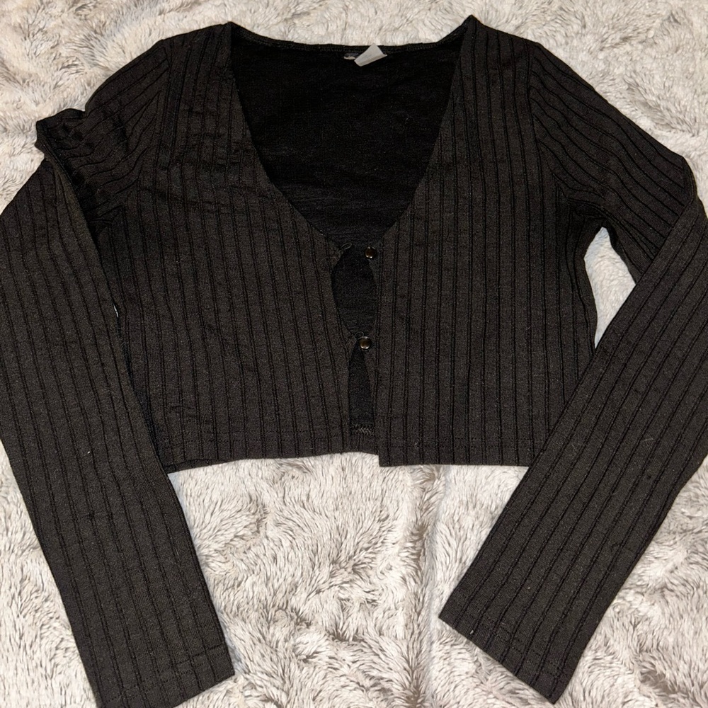 H&M black cardigan top size small